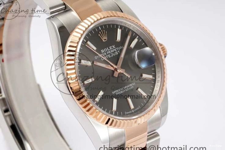 MiroTime 0414 Breathable DateJust 36mm DIWF 1:1 Best Edition 904L Steel Gray Dial on SS RG Oyster Bracelet SA 2310